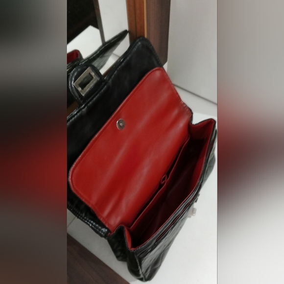 Calfskin synthetic luxury leather flap shoulder bag black 🖤 - Picture 13 of 16